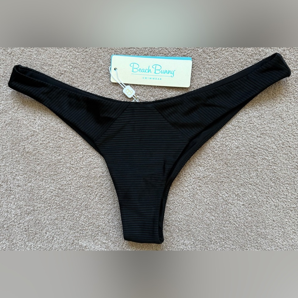 NEW - Beach Bunny - Sydney Rib Tango Bottom - BLACK